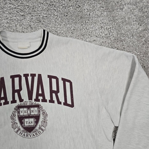 Champion Reverse‎ Weave Sweatshirt Mens Large Gray Harvard Pullover Sweater - Picture 3 of 11
